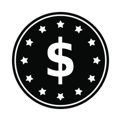 Coin icon, USA money symbol, dollar sign, vector illustration.