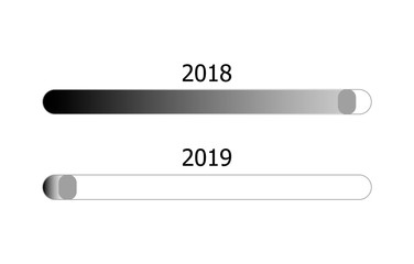 Vector 2018-2019 Loading Bars, Start of the New Year Concept, Isolated on White Background.