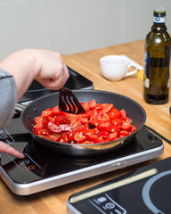 Fried tomatoes cherry