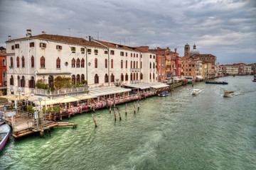 Restaurants on the Canal Grande in Venice, Italy