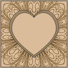 Valentine's day pattern with heart. Template Greeting Card, Invitation Or Posters. Vector Illustration.