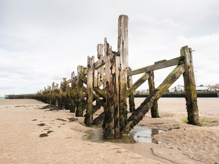 The Derelict North Jetty Exposed At Low Tide, Amble, Northumberland