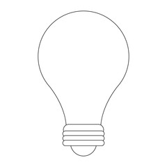 Bulb light symbol in black and white