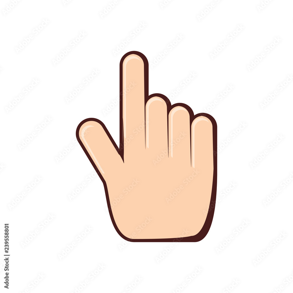 Poster hand pointing with index finger
