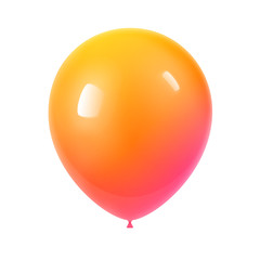 3d Realistic Colorful Balloon. Birthday balloon for party and celebrations.  Isolated on white Background. Vector Illustration