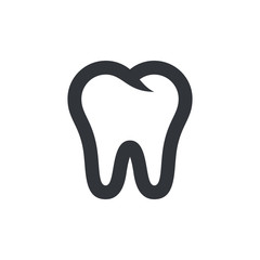 Tooth icon. Tooth symbol, pictogram. Vector isolated icon