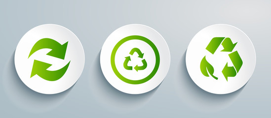 Recycling icon set