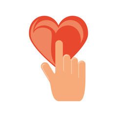 hand with heart love isolated icon