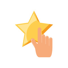 hand with decorative star isolated icon