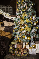 Fototapeta premium Christmas and New Year decorations