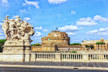 Castel Sant'Angelo from the Bridge called Ponte Vittorio Emanuel