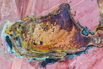 Surreal corrosion pattern. Copper and iron