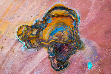 Surreal corrosion pattern. Copper and iron