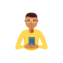 young man with smartphone device