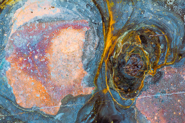 Surreal corrosion pattern. Copper and iron