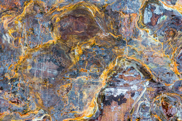 Surreal corrosion pattern. Copper and iron