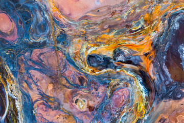 Surreal corrosion pattern. Copper and iron