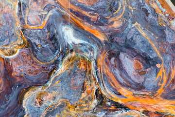 Surreal corrosion pattern. Copper and iron