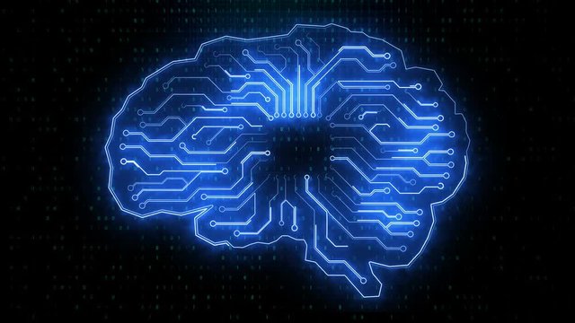 Creative circuit brain animation backdrop