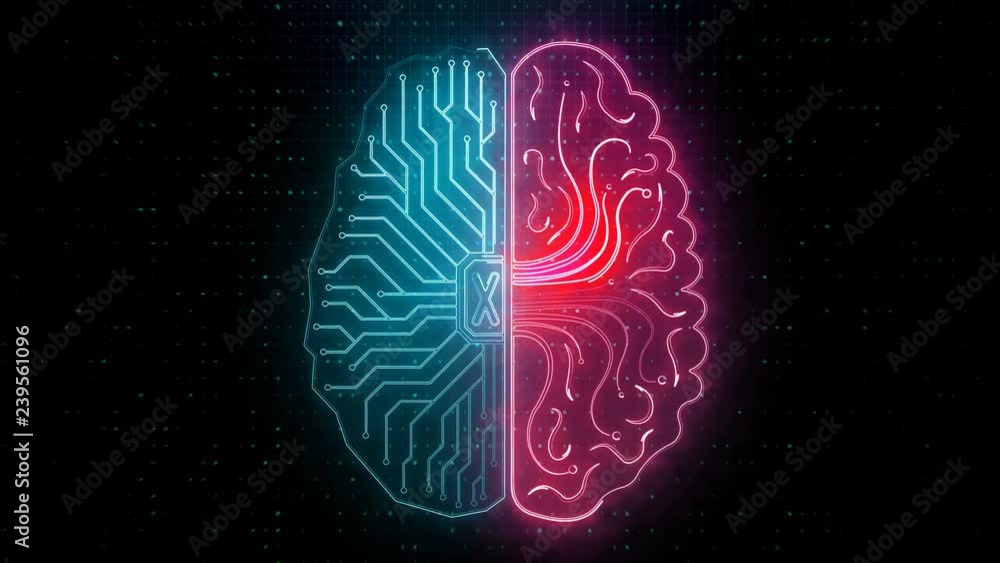 Poster Abstract circuit brain semispheres animation
