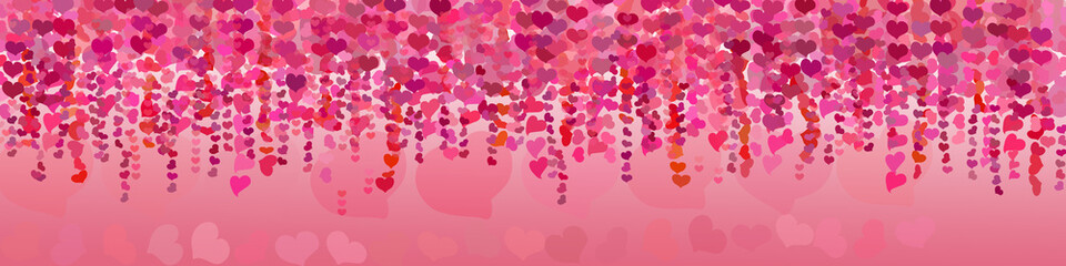 Obraz na płótnie Canvas Valentine's day, background, banner, garland of hearts