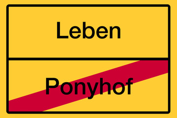 Ortsschild mit Beschriftung 