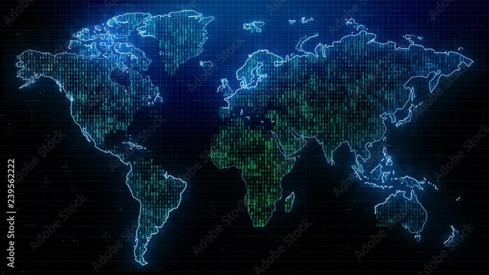 Poster digital map 4k animation