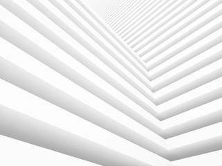 White minimalistic abstract city background 3D illustration