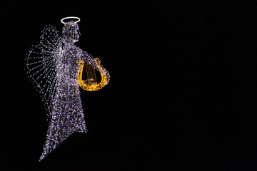 Christmas decorations, angel figure from various lights