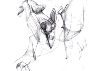 Black smoke on white background