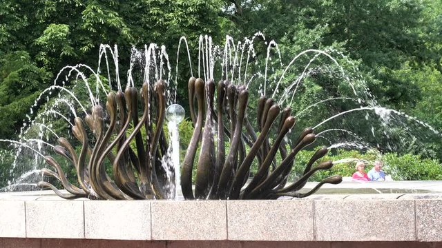 Marianske Lazne, Czechia . The Caroline Spring fountain perfectly complement the park's architecture, which is one of the tourist attractions for tourists coming here.