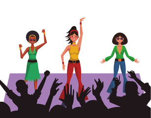 Naklejka premium Disco people cartoon