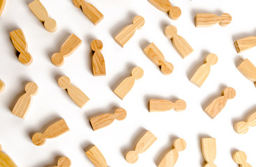 A lot of people figures on a white background. The concept of finding and choosing new employees,...