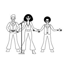 Disco people cartoon