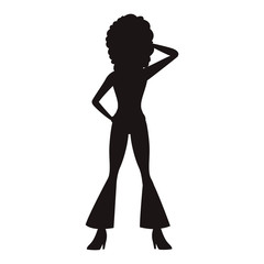 Disco woman silhouette