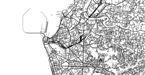 Fototapeta na wymiar Urban vector city map of Colombo, Sri Lanka