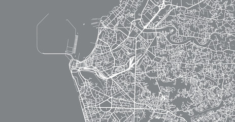 Urban vector city map of Colombo, Sri Lanka