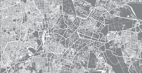 Urban vector city map of Bangalore, India