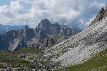 Fototapeta na wymiar Panorama of high Alps in Italy