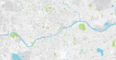 Urban vector city map of Hyderabad, India