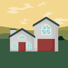 house facade in the landscape