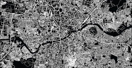 Urban vector city map of Hyderabad, India