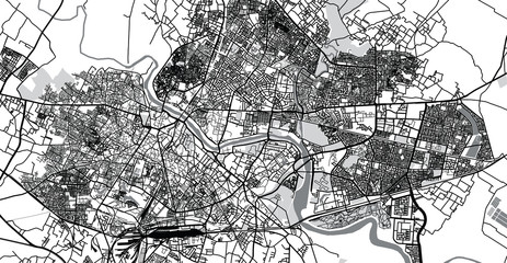Urban vector city map of Lucknow, India