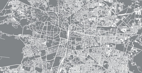 Urban vector city map of Nagpur, India