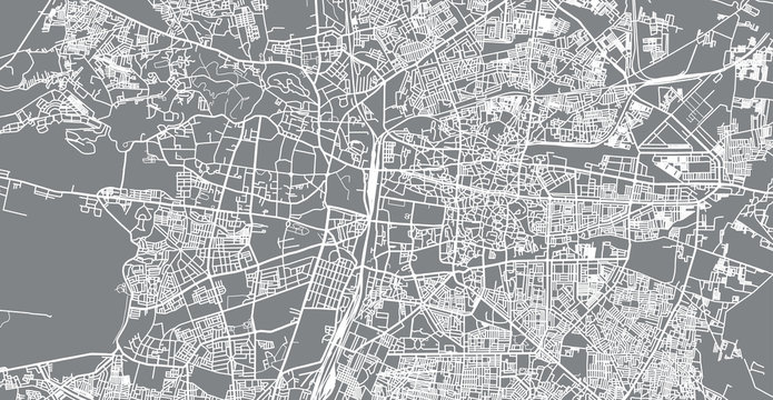 Urban Vector City Map Of Nagpur, India