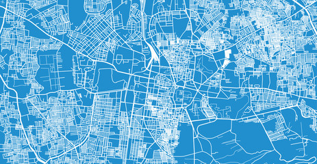 Urban vector city map of Mydore, India