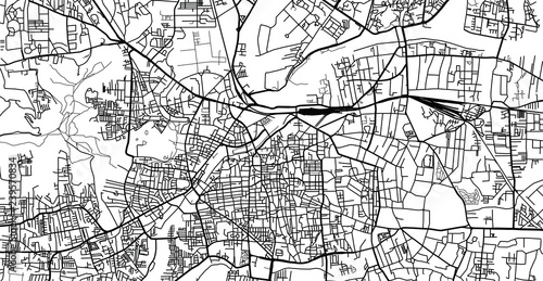 Urban Vector City Map Of Pune India Wall Mural Aerial Aerial Wallpaper Murals Ink Drop