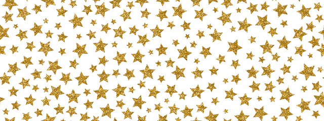 Christmass glitter gold stars repeat seamless pattern background. Can be used for fabric, wallpaper, stationery, packaging.