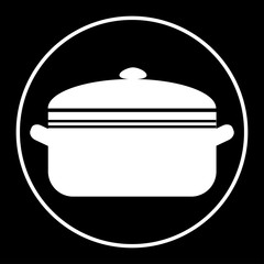 Vector illustration of pan icon white, flat style - Vector