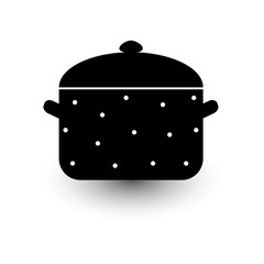 Saucepan, vector illustration, flat style - Vector